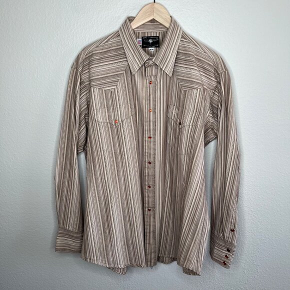 Flying R Ranchwear Mens Western Button Snap Long Sleeve Cotton Shirt 18-36 - Picture 2 of 10